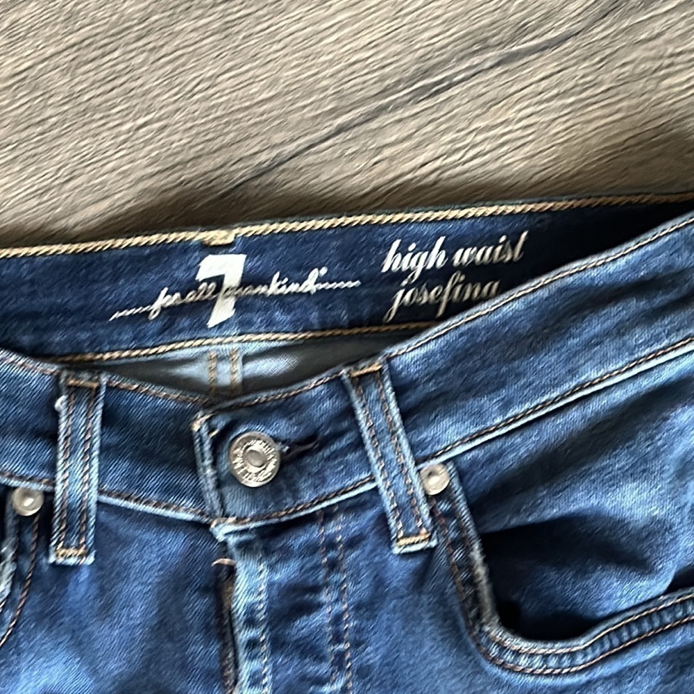 7 for all mankind jeans blue denim Bikercore size 27 - Picture 6 of 9